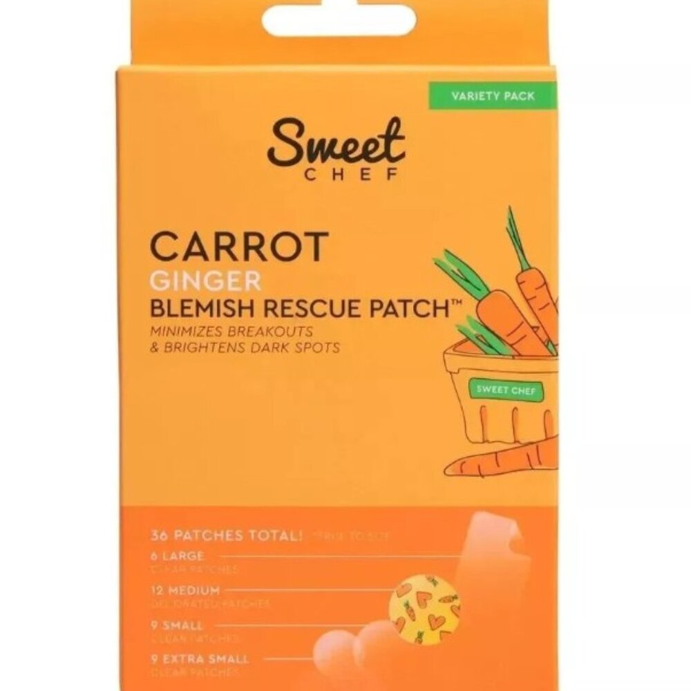Sweet Chef Carrot Ginger Blemish Rescue Patches - 36 Count Variety Pack